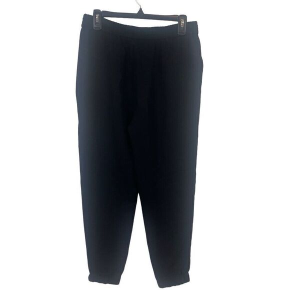 Diane Von Furstenberg Black Jogger Style Pants Size 4 TriAcetate  Janeta S830901 - Picture 3 of 11